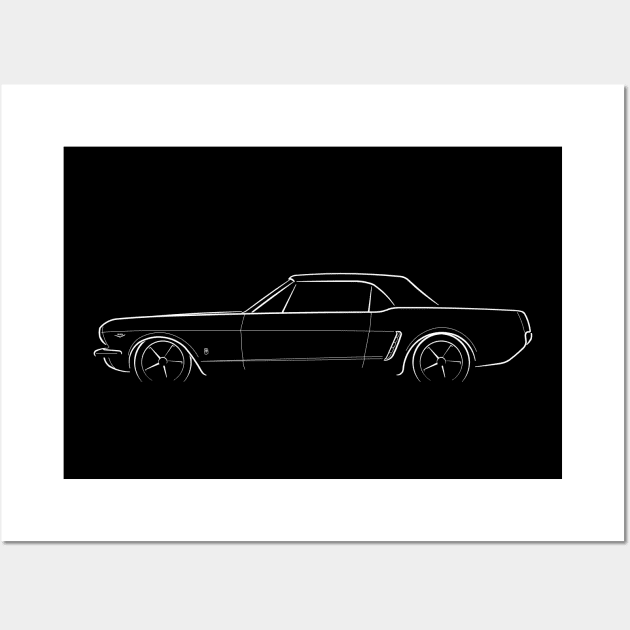 1965 Ford Mustang GT - profile stencil, white Wall Art by mal_photography